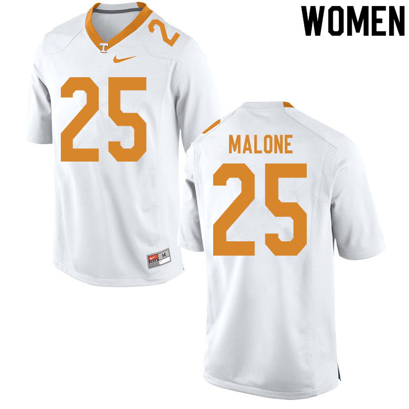 Women #25 Antonio Malone Tennessee Volunteers College Football Jerseys Sale-White